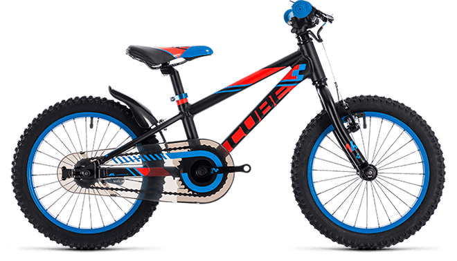 CUBE Kid 160 black´n´flashred´n´blue 2018