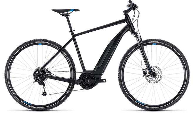 CUBE Cross Hybrid ONE 400 black´n´blue 2018