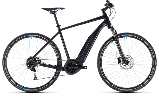 CUBE Cross Hybrid ONE 500 black´n´blue 2018