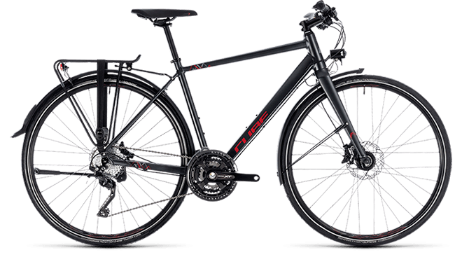 cube travel pro trekking fahrrad 2018 black n white