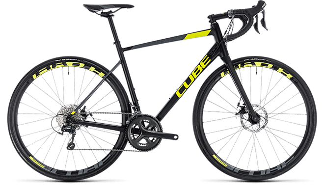 CUBE Attain Race Disc black´n´flashyellow 2018