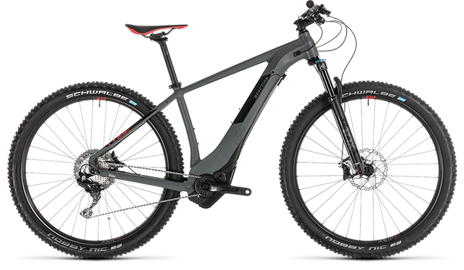 CUBE Reaction Hybrid SLT 500 KIOX grey´n´red 2019