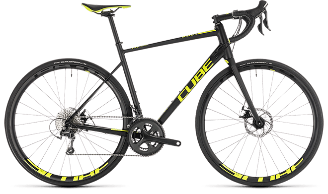 CUBE Attain Race Disc black´n´flashyellow 2019