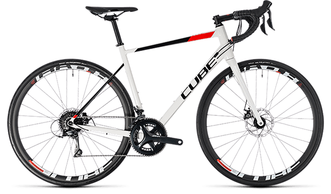 CUBE Attain Pro Disc white´n´red 2018